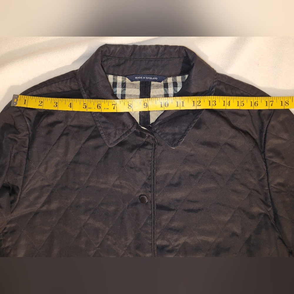 Burberry London Black Quilted Nova Check Snap Close Front Pockets Sz Lg Reg - Picture 3 of 12